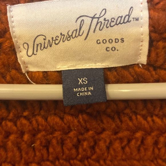 Universal Thread | Rust Shaggy Cardigan Crochet Target Oversized Open Front XS - Picture 9 of 13